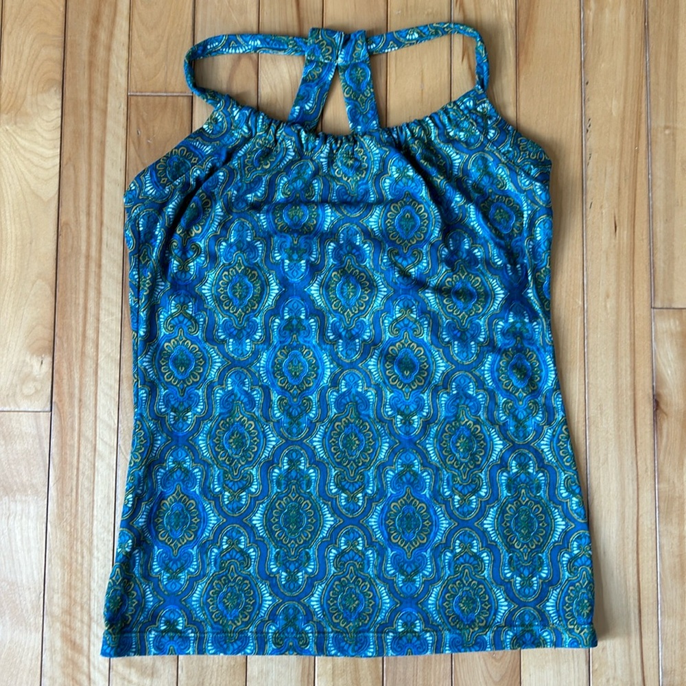 Prada yoga top blue, and yellow size medium